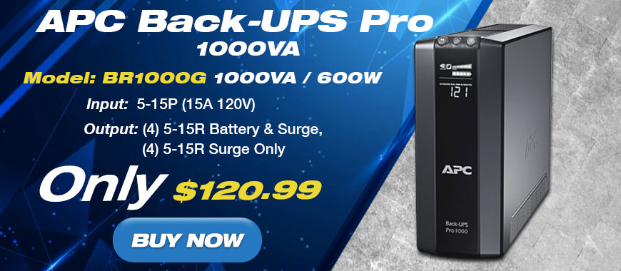 APC Back-UPS Pro 1000VA 600W BR1000G On Sale Only $120.99ea