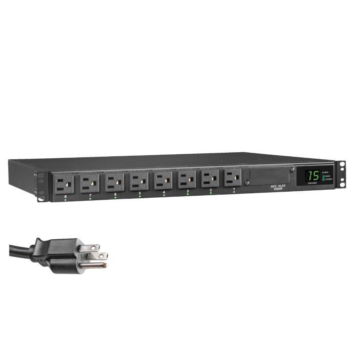 Tripp Lite PDUMH15AT Automatic Transfer Switch Metered PDU, 1U, 120V 15A 5-15P, (8) 5-15R - Refurbished