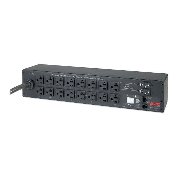 APC AP7802 Rack PDU Metered 2880VA 120V 30A, Input:L5-30P, Output:(16)5-20R - Refurbished