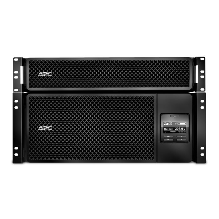 APC Smart-UPS On-Line, 6kVA/6kW, Rackmount 6U, 208V, 12x 5-20R+2x L6-20R+2x L6-30R NEMA, Network Card+SmartSlot, W/ transformer 208V-120V, W/ rail kit
